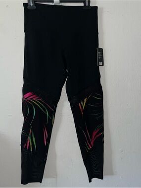 BSP Women’s Large Tropicana Moisture Wicking 7/8 Length Leggings  Sheer Cut Outs